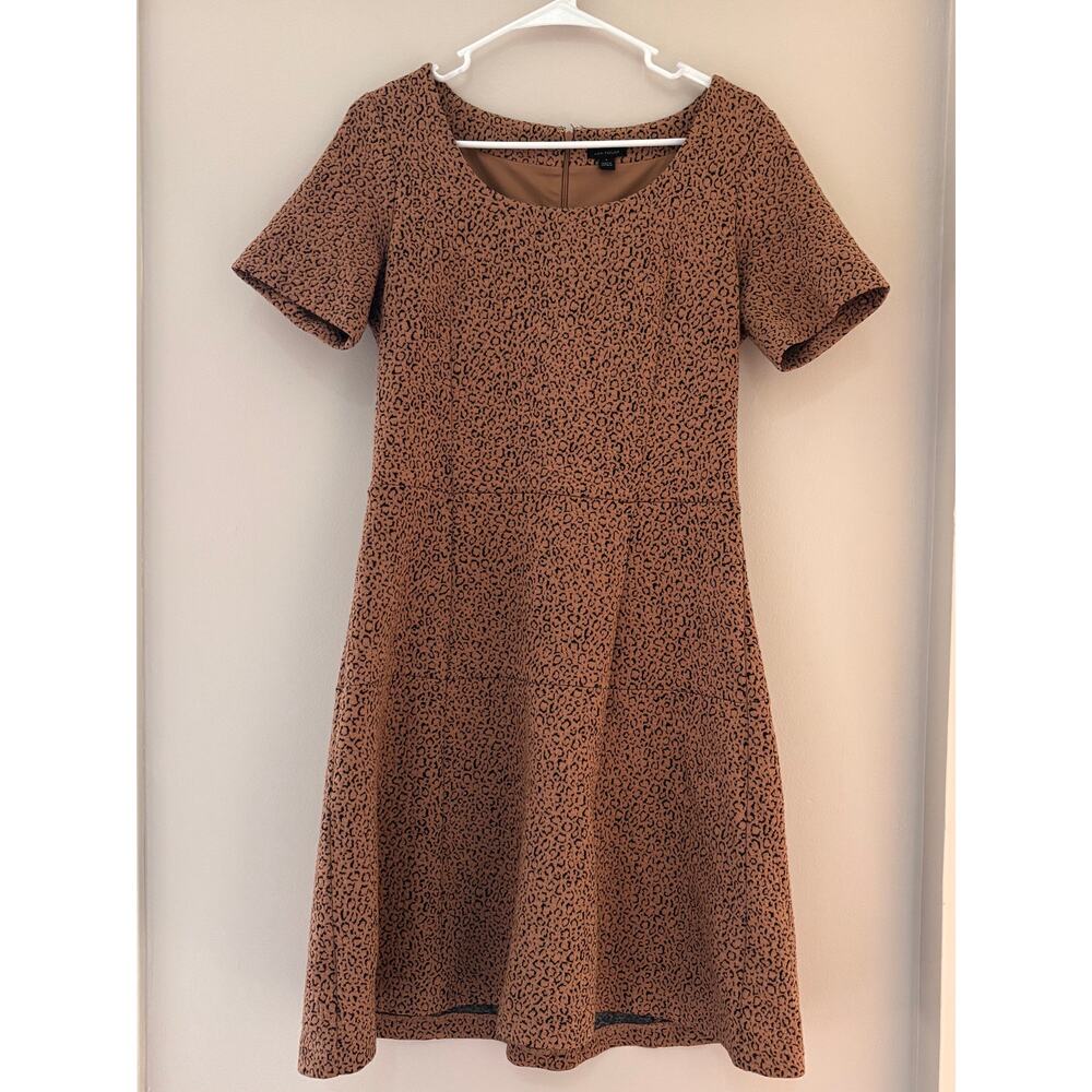 Ann Taylor Leopard Print Flounce Dress Size 6